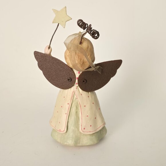 Angel Ornament Christmas Pageant Girl Gift Star Wand Halo Wings Holiday Ceramic - Picture 3 of 7